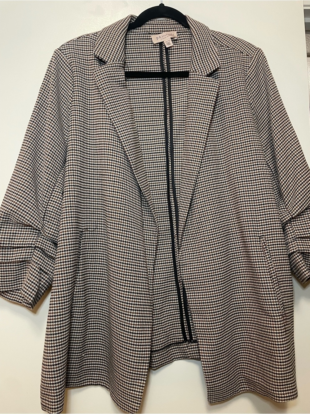 Philosophy Black and White Houndstooth Blazer Jacket